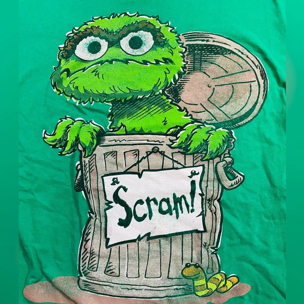 Vintage Oscar The Grouch Sesame Street T Shirt XL - Picture 2 of 3